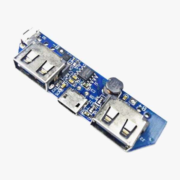 Dual Output Power Bank Module-3.7V to 5V 2A With Micro USB Charging Support