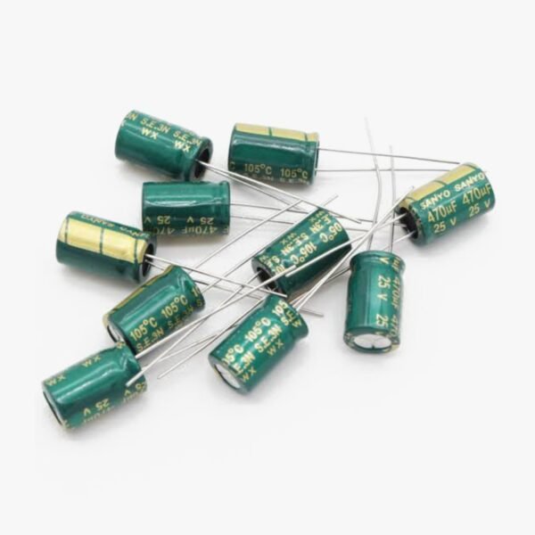 470uF 25V Polarized Electrolytic Capacitor - Pack of 5 - Image 2