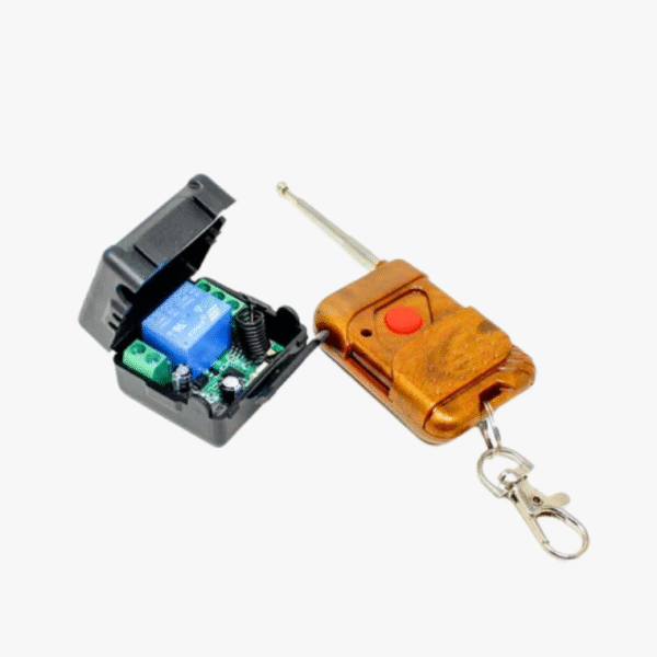 433MHz 12V Relay Wireless RF Control Switch with Brown Remote Transmitter