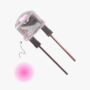 Pink LED-8mm Crystal Transparent - 5 Pcs Pack