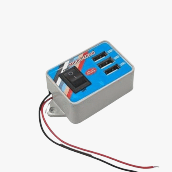 12V/24V 3 USB Port Mobile Charger – 5.2V 3.4A Output for Car, Bike, Truck & More