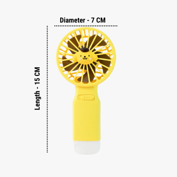 Cartoon Handheld Fan with LED Light – Cute Puppy Edition - Image 3