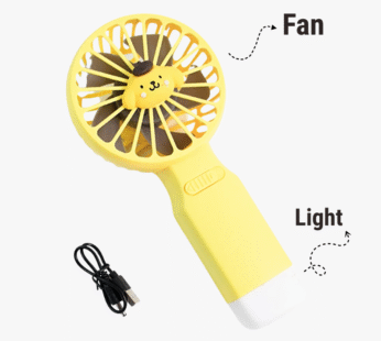 Cartoon Handheld Fan with LED Light – Cute Puppy Edition