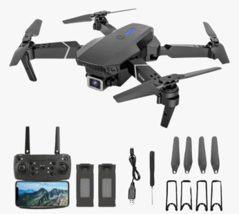 E88 Max Drone – Foldable Dual Camera Quadcopter with Remote, Case & Extra Battery