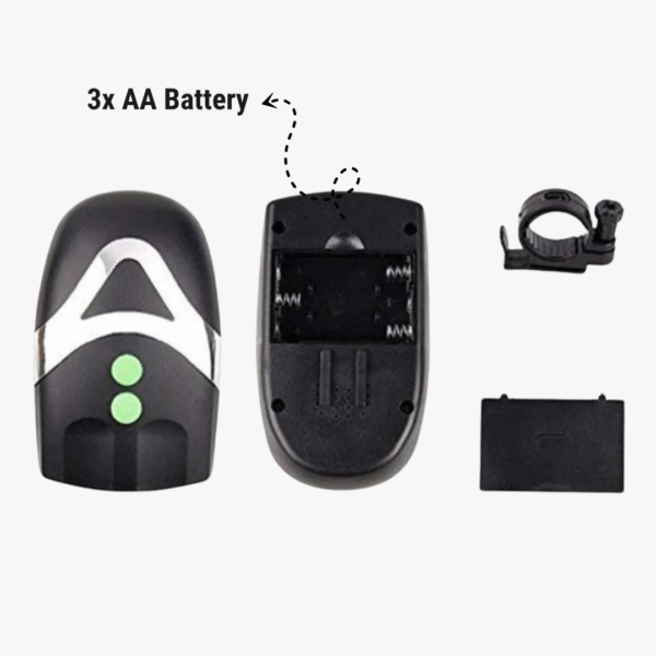 Bicycle LED Headlight with Horn – 3 LED Beams | 3 Sound Sirens | ABS Body | Detachable Mount - Image 4