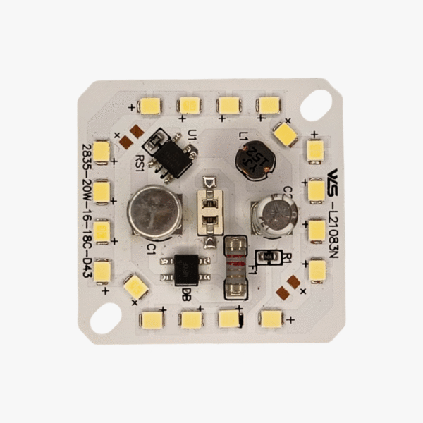20W Square Alpha DOB LED MCPCB – Cool White | Driver On Board | Dome Bulb Raw Material