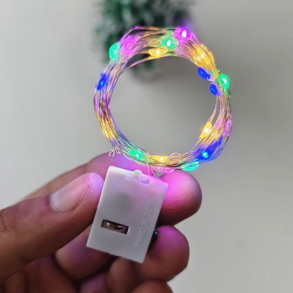 Flashing Fairy String Light – Multicolor | 20 LED Bulbs | 3 Light Modes | 2 Meter Copper Wire