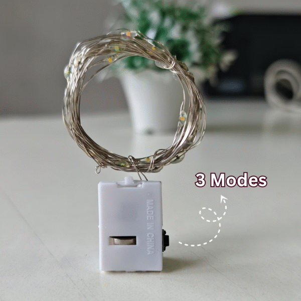 Flashing Fairy String Light – Multicolor | 20 LED Bulbs | 3 Light Modes | 2 Meter Copper Wire - Image 3