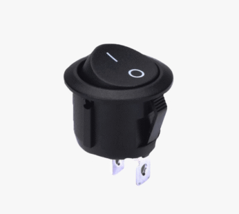 Black Round Rocker Switch – 2-Pin ON/OFF | No Lamp | Durable & Versatile