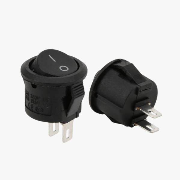 Black Round Rocker Switch – 2-Pin ON/OFF | No Lamp | Durable & Versatile - Image 4