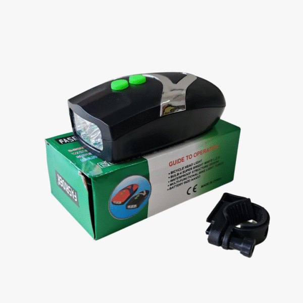 Bicycle LED Headlight with Horn – 3 LED Beams | 3 Sound Sirens | ABS Body | Detachable Mount - Image 3