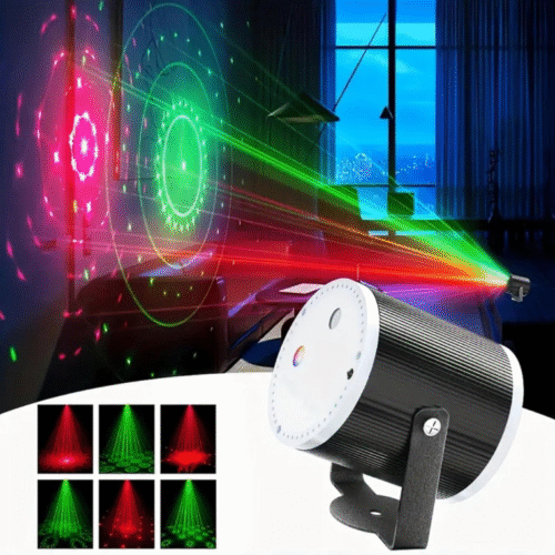 Mini Cylinder DJ Disco Laser Light – 16 Patterns & 4 Modes, USB-Powered Party Light for Weddings, Clubs & Events
