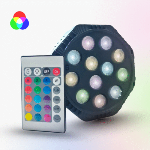 12-LED Multicolor RGB Remote-Controlled Par Light Lamp – Perfect for Parties & Events