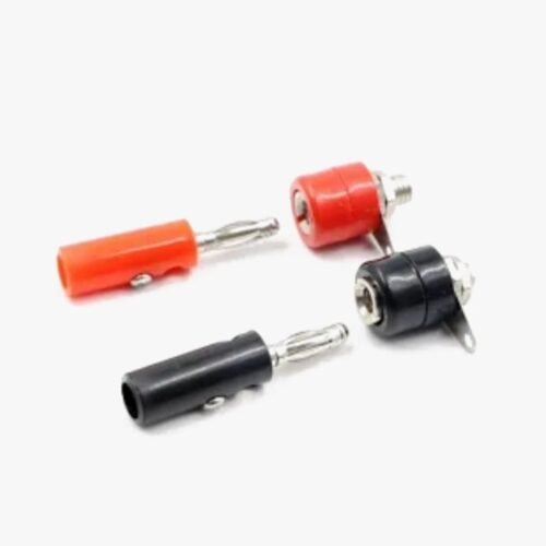 1 Pair Black+Red 4mm Banana Jack Plug Connector & Socket (Male + Female)