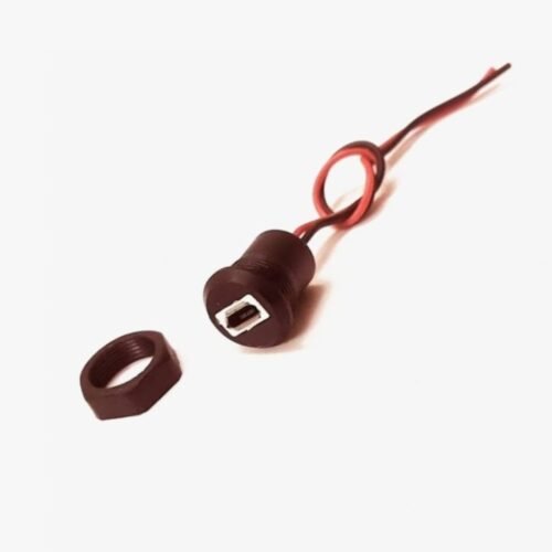 Panel Mount Female Micro USB Connector Open Type – Black