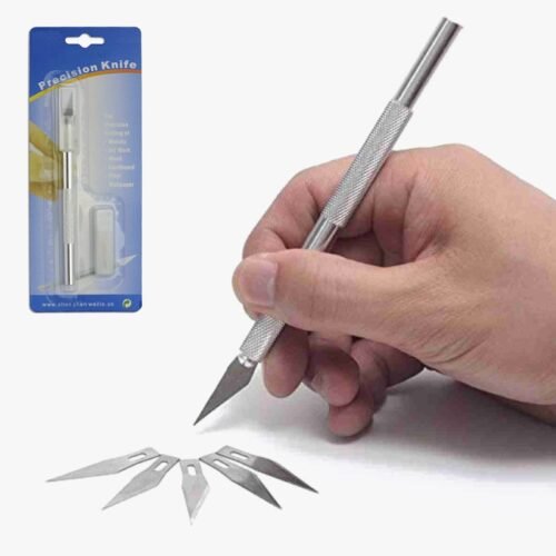 Detail Knife Pen Cutter Steel With 5 Interchangeable Blades For Carving and Paper Cutting