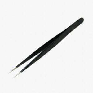 Black High Quality Straight Stainless Steel Tweezer