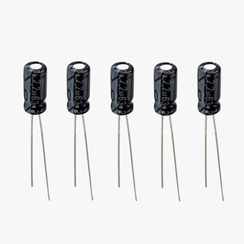 2.2uF, 50V Polarized Electrolytic Capacitor – 5 Pcs Pack