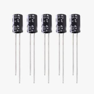 47uF 25V Polarized Electrolytic Capacitor - Pack of 5