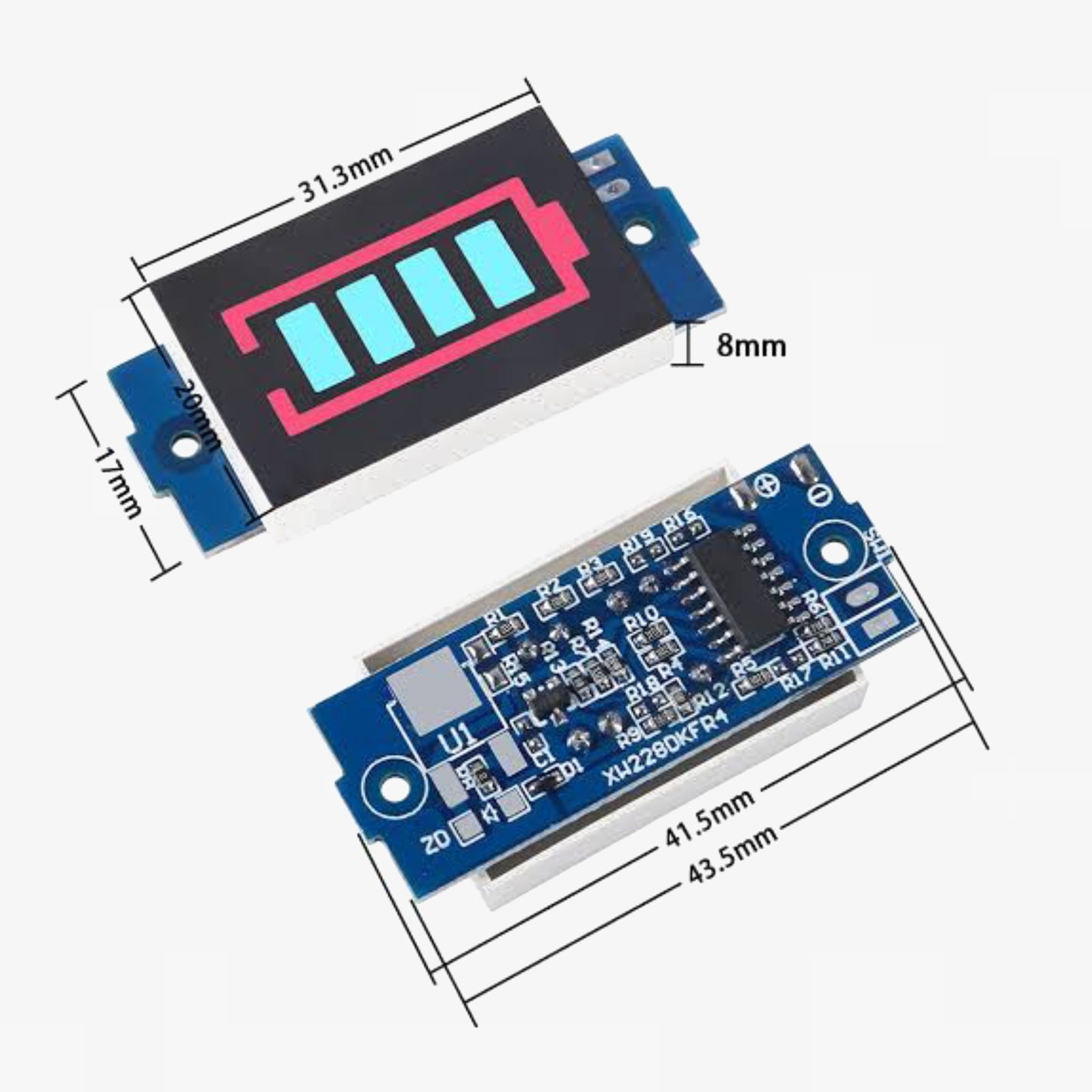 3.7V Battery Capacity Display Module for 18650 Lithium-Ion Batteries - Image 2
