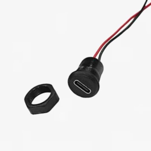 High Quality Panel Mount Female Type-C Connector – Black
