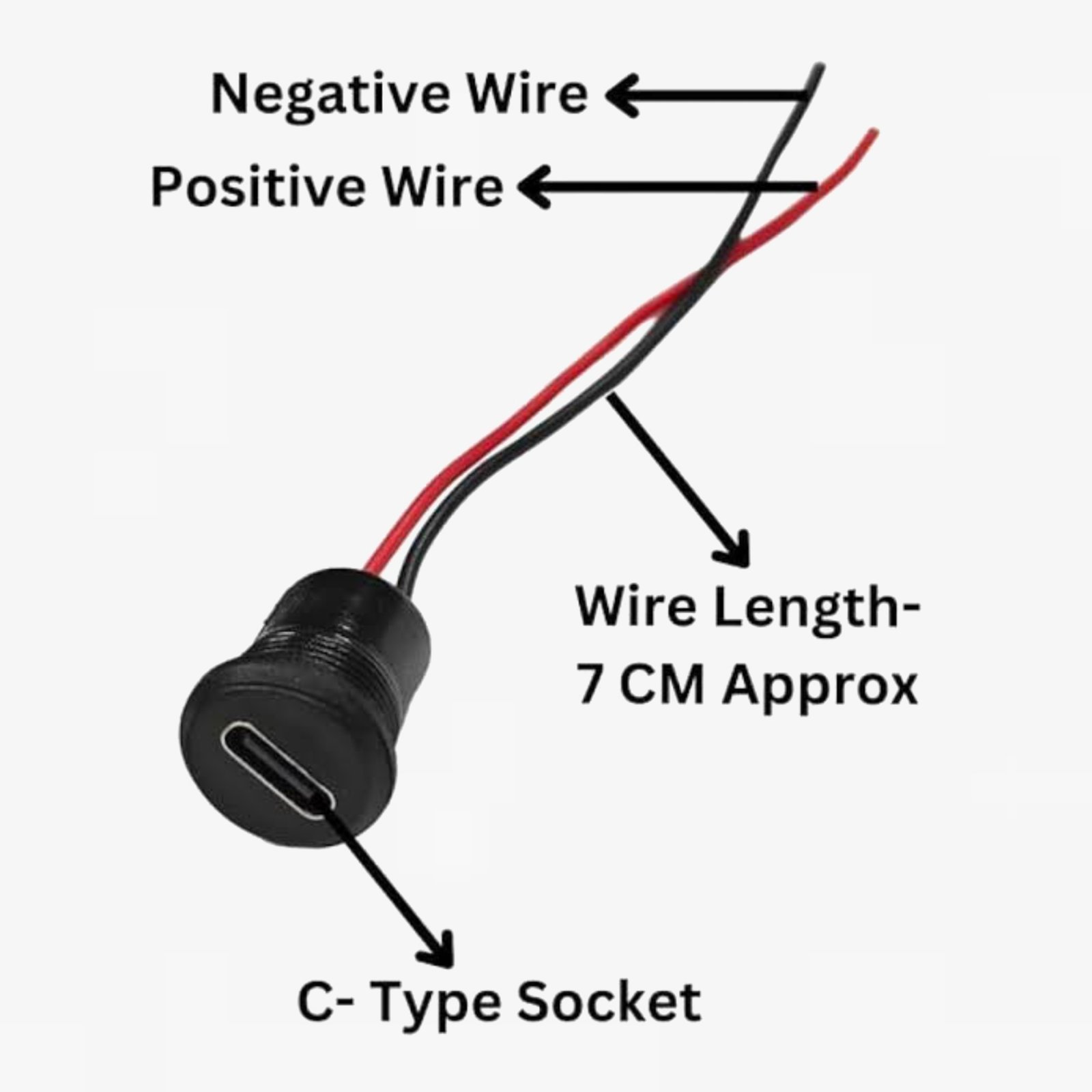 High Quality Panel Mount Female Type-C Connector – Black - Image 3