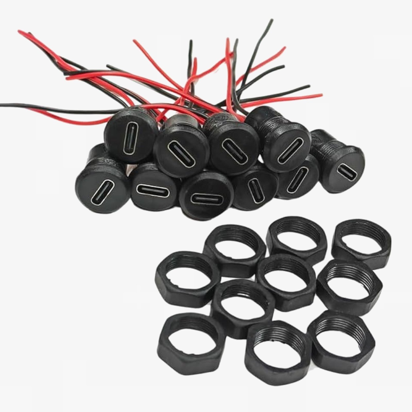 High Quality Panel Mount Female Type-C Connector – Black - Image 4