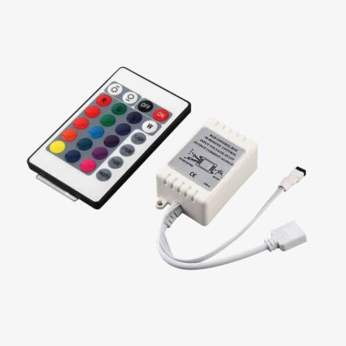 RGB Control Box with 24-Key IR Remote & Adopter for RGB LED Strip