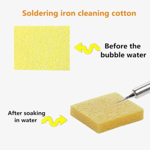 Yellow Square Sponge Soldering Iron Tip Cleaning – 1 Pcs