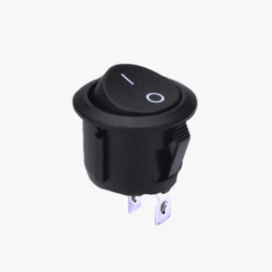 Black Round Rocker Switch – 2-Pin ON/OFF | No Lamp | Durable & Versatile