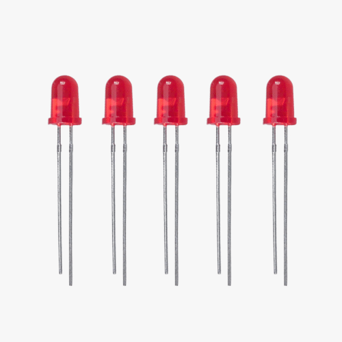 Diffused Red LED-5mm – 5 Pcs Pack
