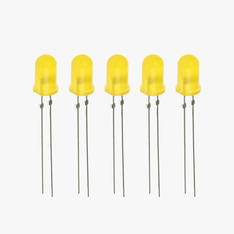Diffused Yellow LED-5mm - 5 Pcs Pack