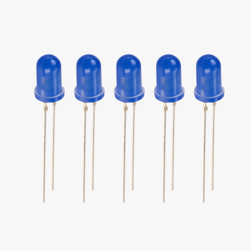 Diffused Blue LED-5mm – 5 Pcs Pack