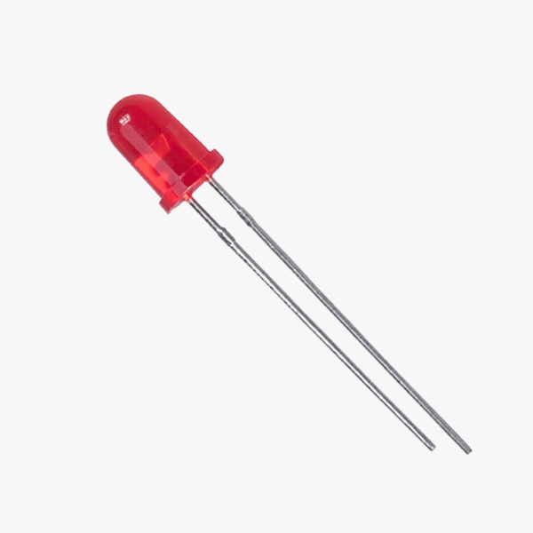 Diffused Red LED-5mm - 5 Pcs Pack - Image 2
