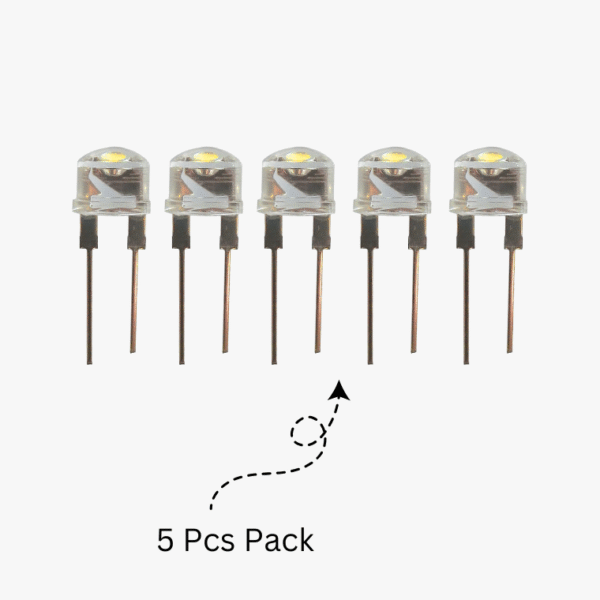Blue LED-8mm Crystal Transparent - 5 Pcs Pack - Image 3