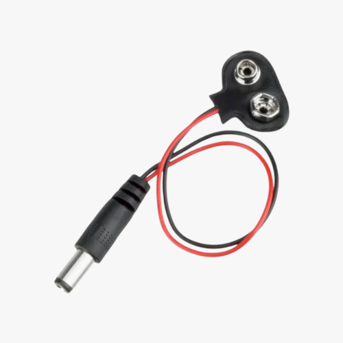 9V Battery Connector With DC Jack-Snap-Blue