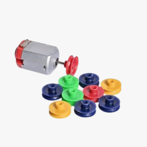 Miniature Power Drive: 15x4mm Plastic Pulley Wheel for DC Toy Motors (Pack of 5)