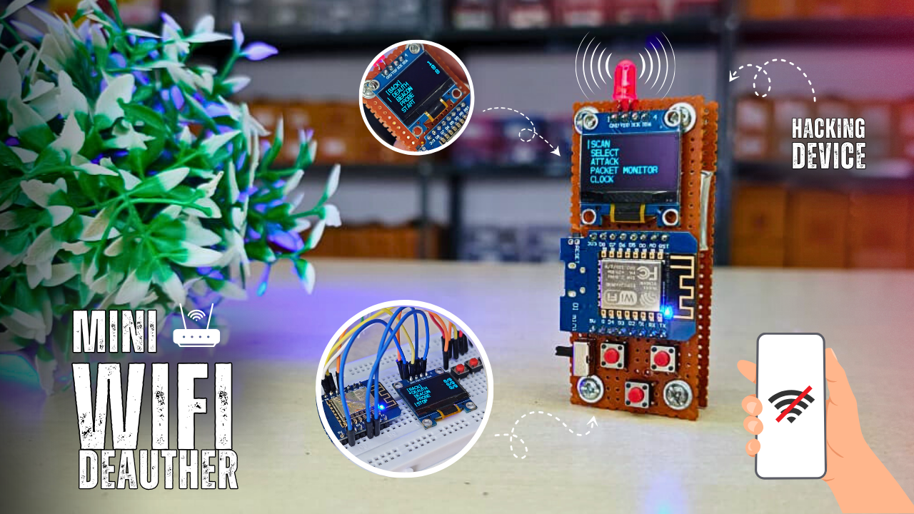 Building a Mini Rechargeable Wi-Fi Deauther with NodeMCU, OLED & Custom PCB
