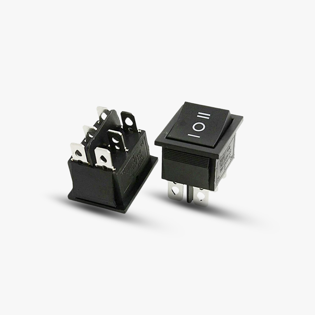DPDT On-Off-On Momentary Rocker Switch (16A, 6-Pin, Spring Return) - Image 2