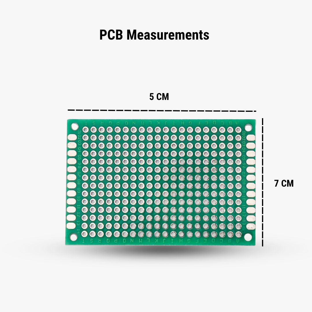 5 × 7 CM Universal PCB Prototype Board Double-Sided – Green Zero PCB for DIY Electronics - Image 2