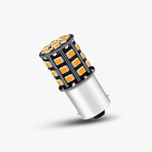 Orange LED Indicator Bulb 12V 10W – Super Bright 360° Reflecting Indicator Light for Bike & Car