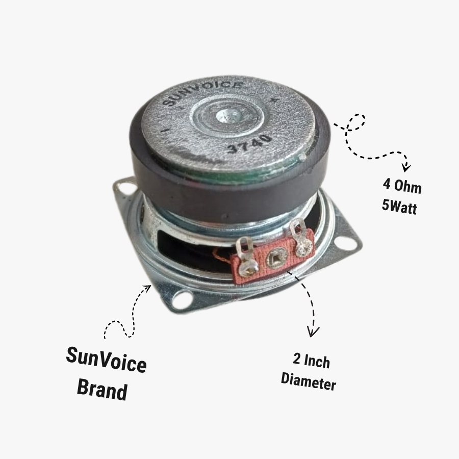 SunVoice 2-Inch 4Ohm-5W Round Speaker – High Bass & Clear Audio - 1 Pcs - Image 2