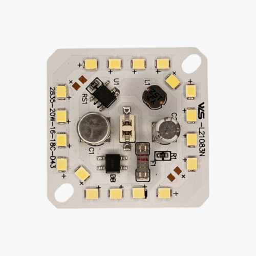 20W Square Alpha DOB LED MCPCB – Cool White | Driver On Board | Dome Bulb Raw Material