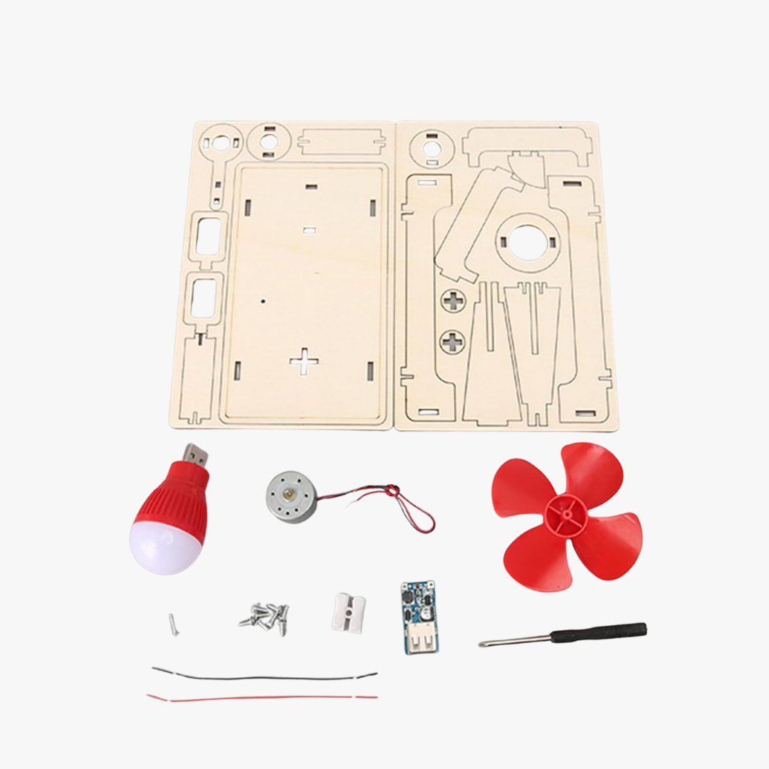 DIY Wooden Wind Turbine Educational Model | Renewable Energy STEM Kit - Image 3