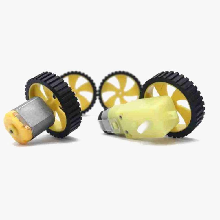 45mm x 11mm Hard Plastic Build Rubber Cover Yellow Toy Car Wheels (Pack of 2) - Image 4