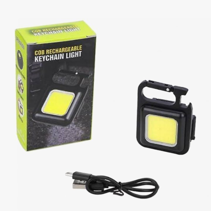 4-Modes Keychain Flashlight White COB LED with Multipurpose Uses