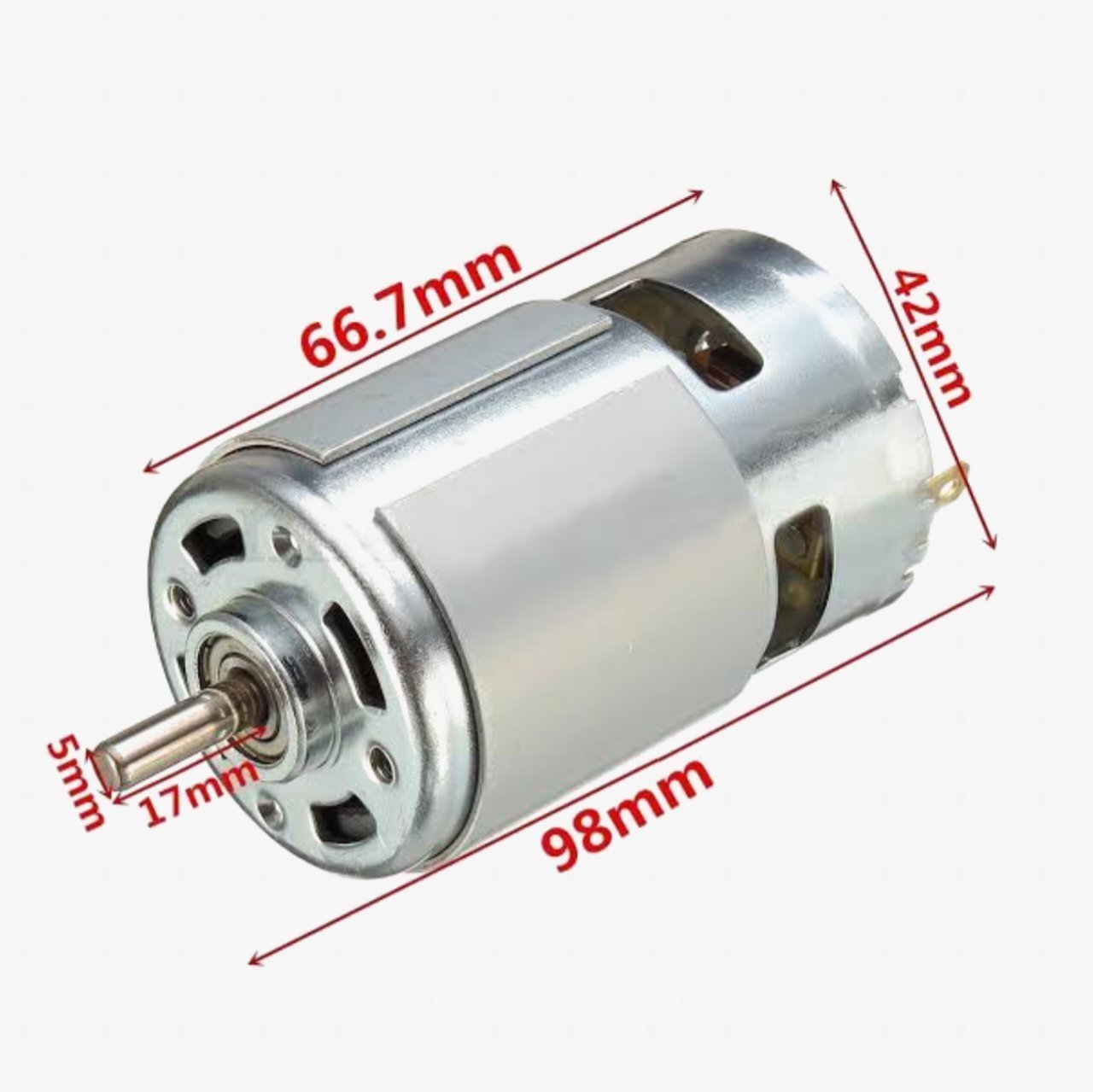 RS-775 DC Motor With Bush Bearing Standard Round Shaft For DIY Projects - Image 2