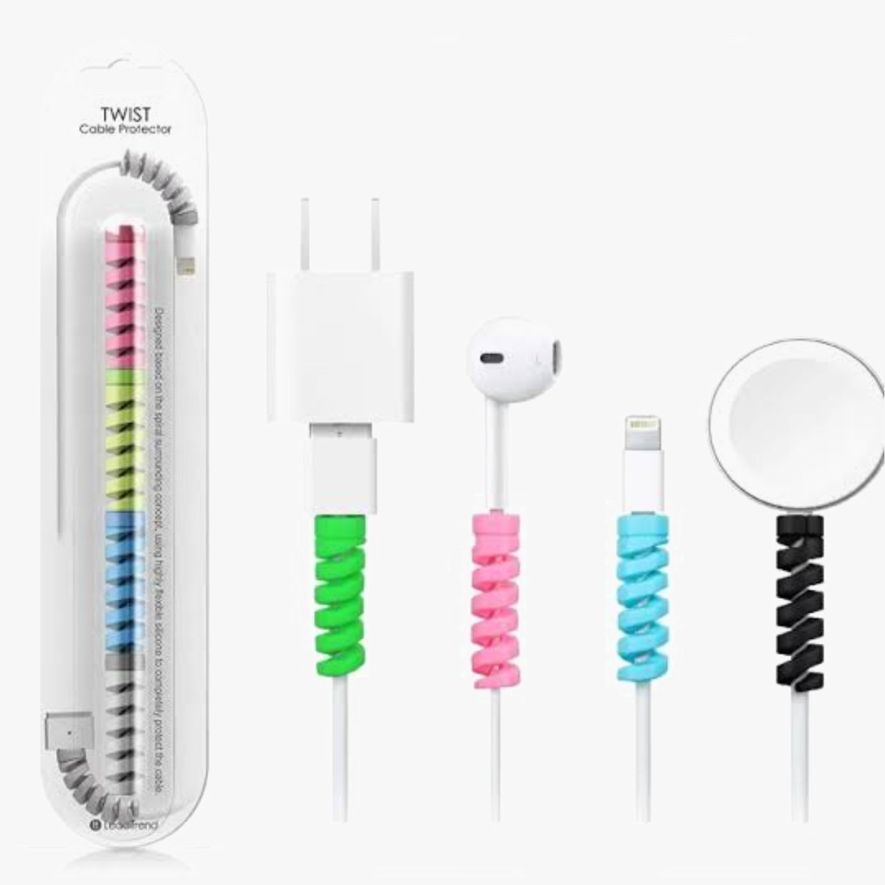 Spiral Charger Spring Cable Protector Data Cable Saver - 1 Set - Image 4