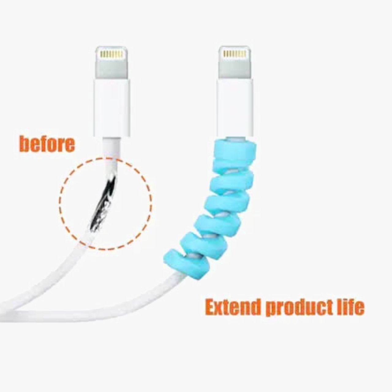 Spiral Charger Spring Cable Protector Data Cable Saver - 1 Set - Image 3