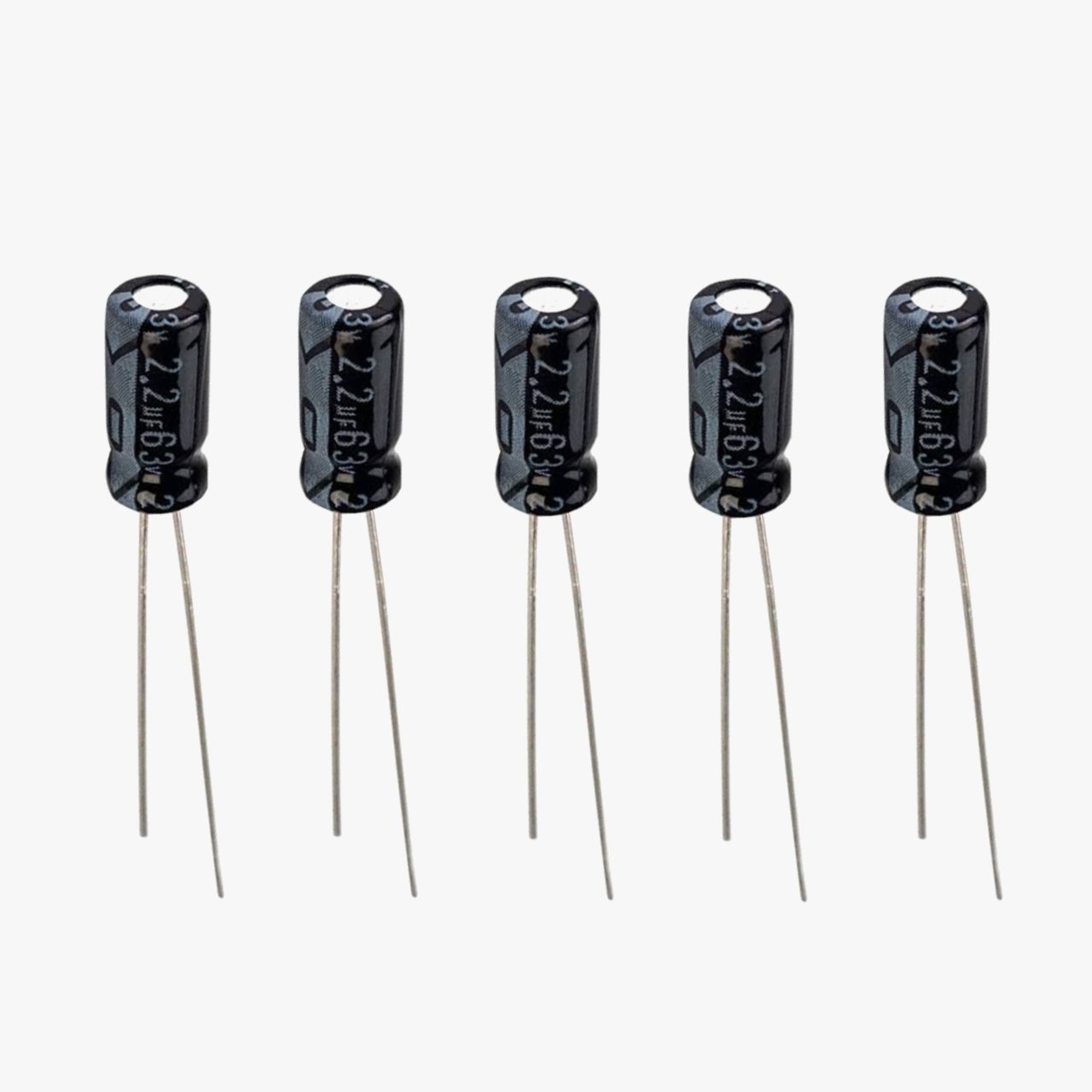2.2uF, 50V Polarized Electrolytic Capacitor - 5 Pcs Pack